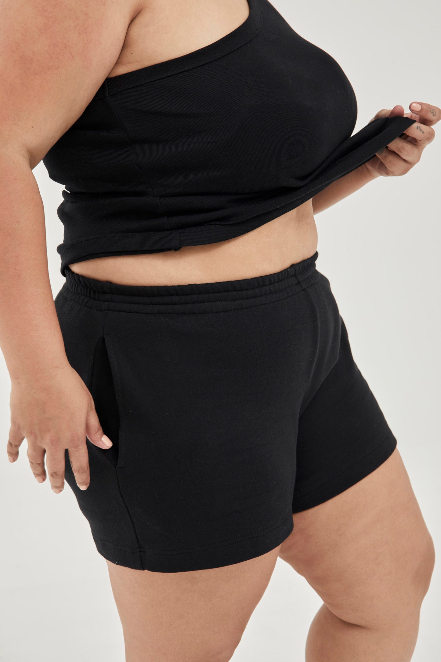 One Shoulder Singlet Black