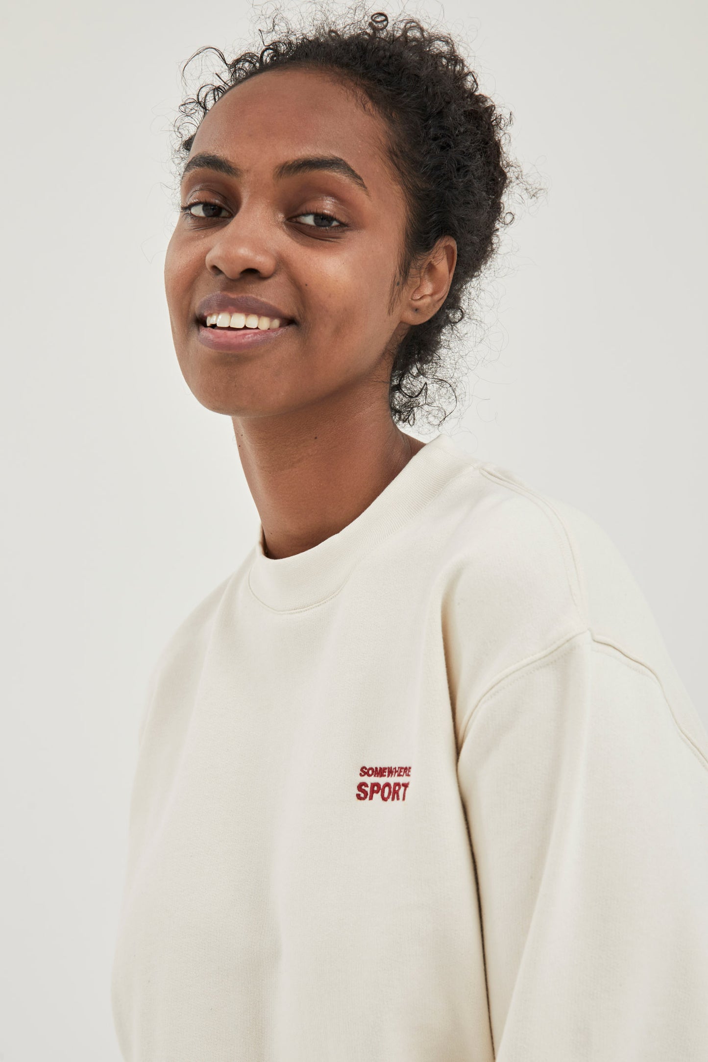 Crew Neck Sweatshirt Bone