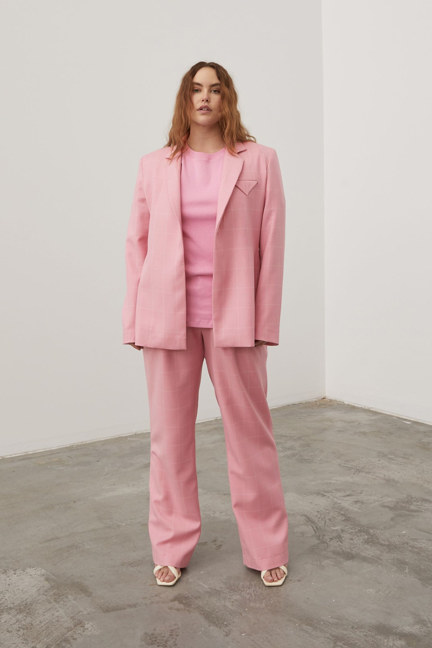 Bobbi Boyfriend Pant Pink Check
