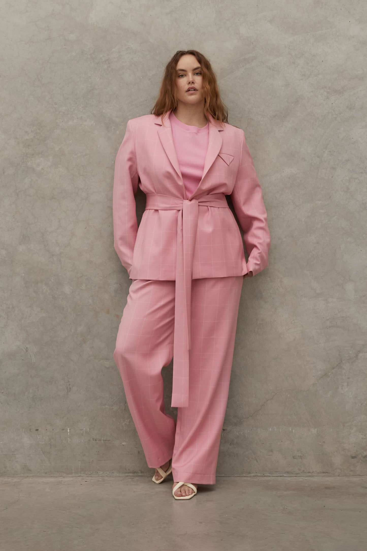 Bobbi Boyfriend Pant Pink Check