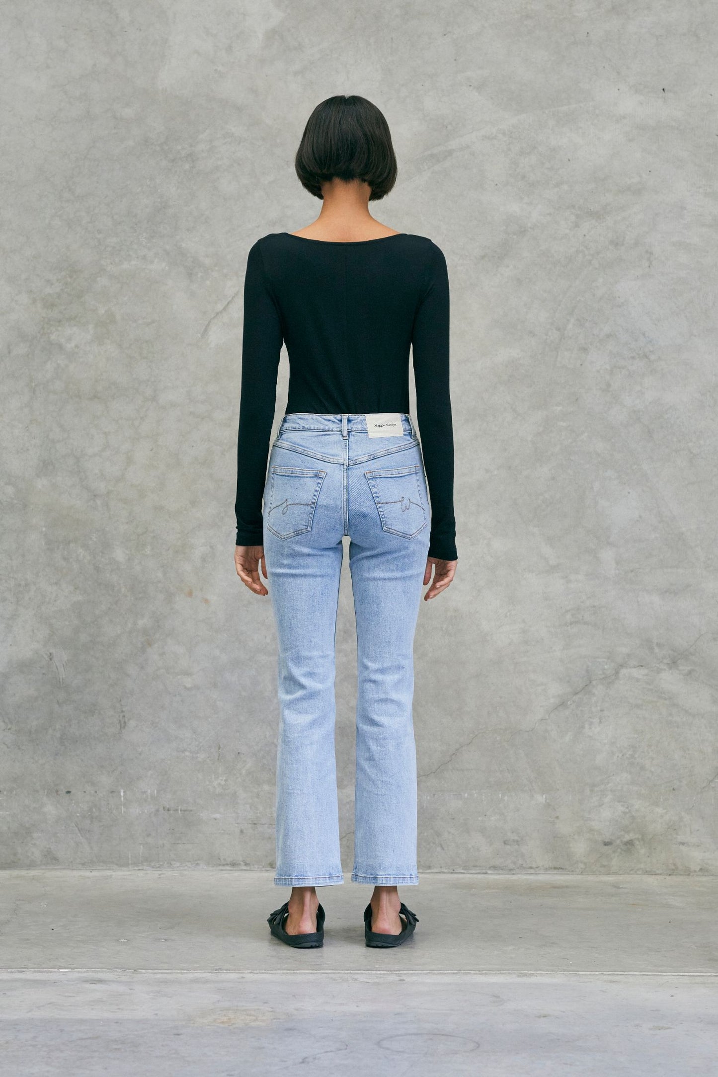 Long Sleeve Scoop Top Black
