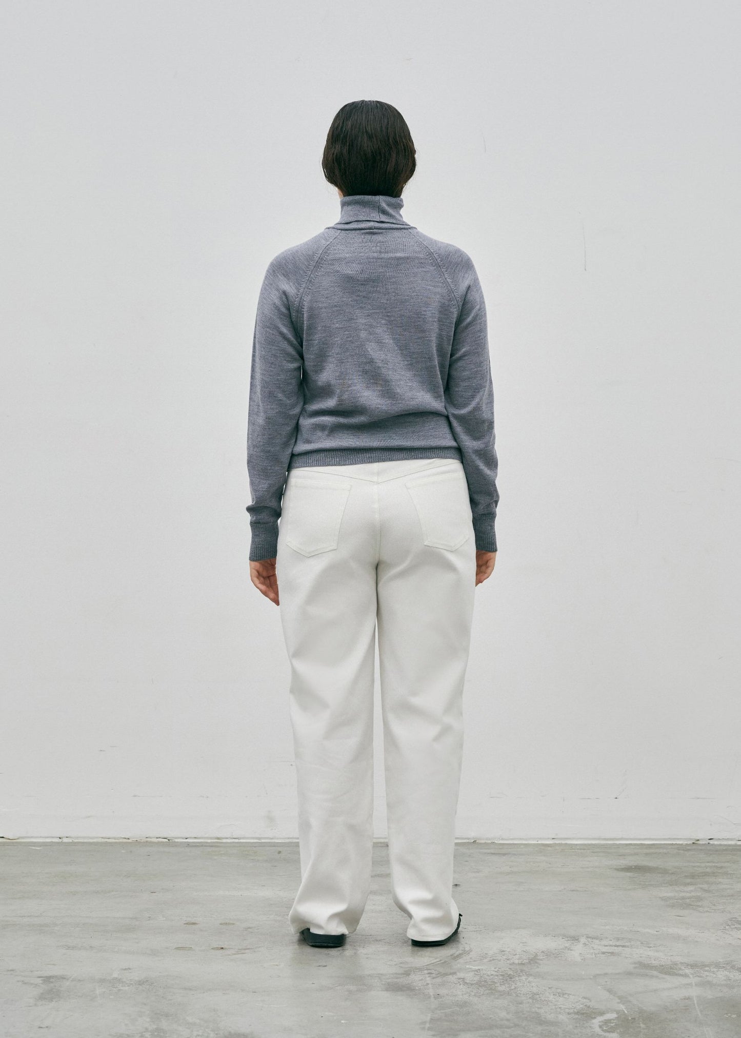 Turtleneck Raglan Knit Grey