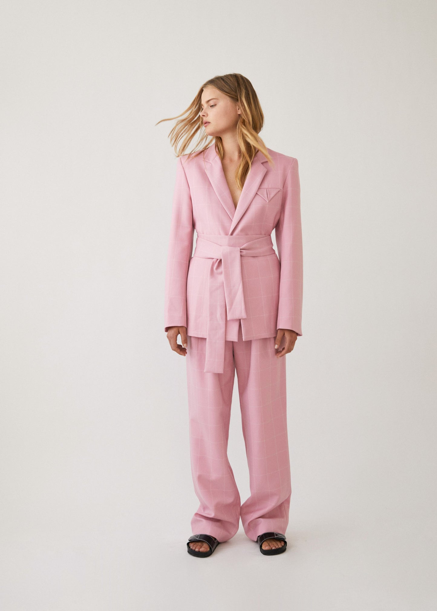 Bobbi Boyfriend Pant Pink Check