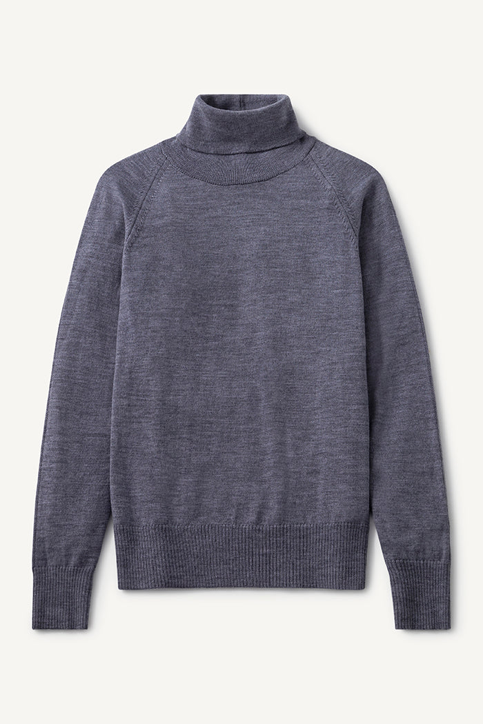Turtleneck Raglan Knit Grey