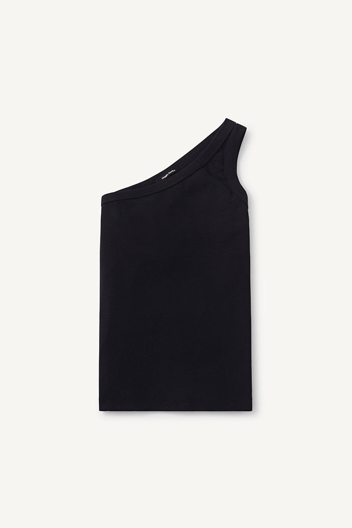 One Shoulder Singlet Black
